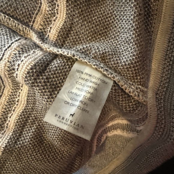 Peruvian Connection Open Front Cardigan Sweater Size Small Aztec Fall Brown - Picture 5 of 5